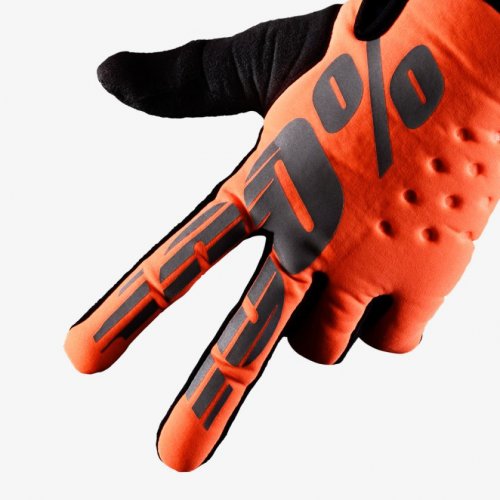 100% BRISKER rukavice - flo orange/black - Velikost: XL