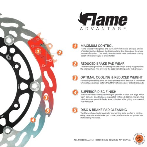 MOTO-MASTER Flame Fixed brzdový kotouč - ZADNÍ BRZDA