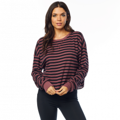FOX Striped Out Thermal LS Crop Top - rose