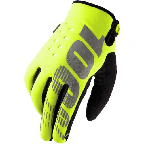 100% Brisker rukavice - neon yellow - Velikost: M