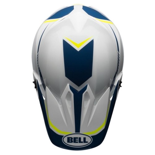 BELL MX 9 Mips helma - white gloss/blue/yellow