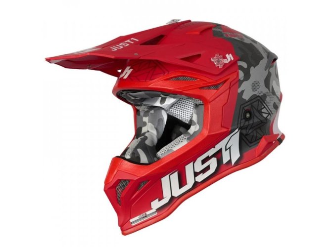 JUST1 J-39 Kinetic helma - black/grey/camo matt