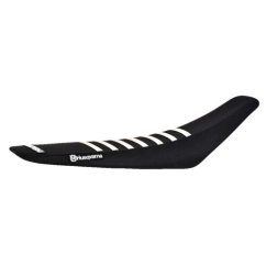 ENJOY Ribbed potah sedla HUSQVARNA - Black/White Ribs