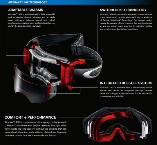 OAKLEY AIRBRAKE MX Brýle - moto blue/clear